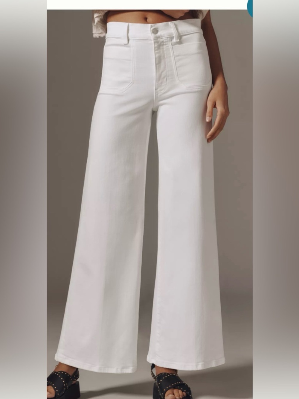 FRAME White High Rise Wide Leg Palazzo Jeans - Picture 2 of 5